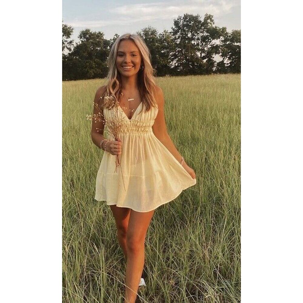 Love Tree Woven Solid Mini Tiered Cami Dress-LARGE-NWT